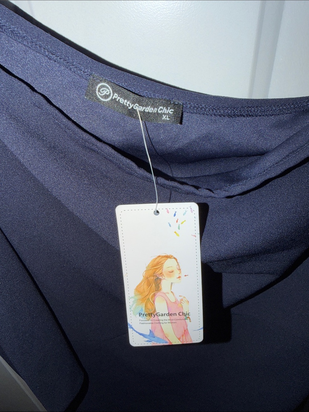 One-Shoulder Dress in Navy - Picture 6 of 10